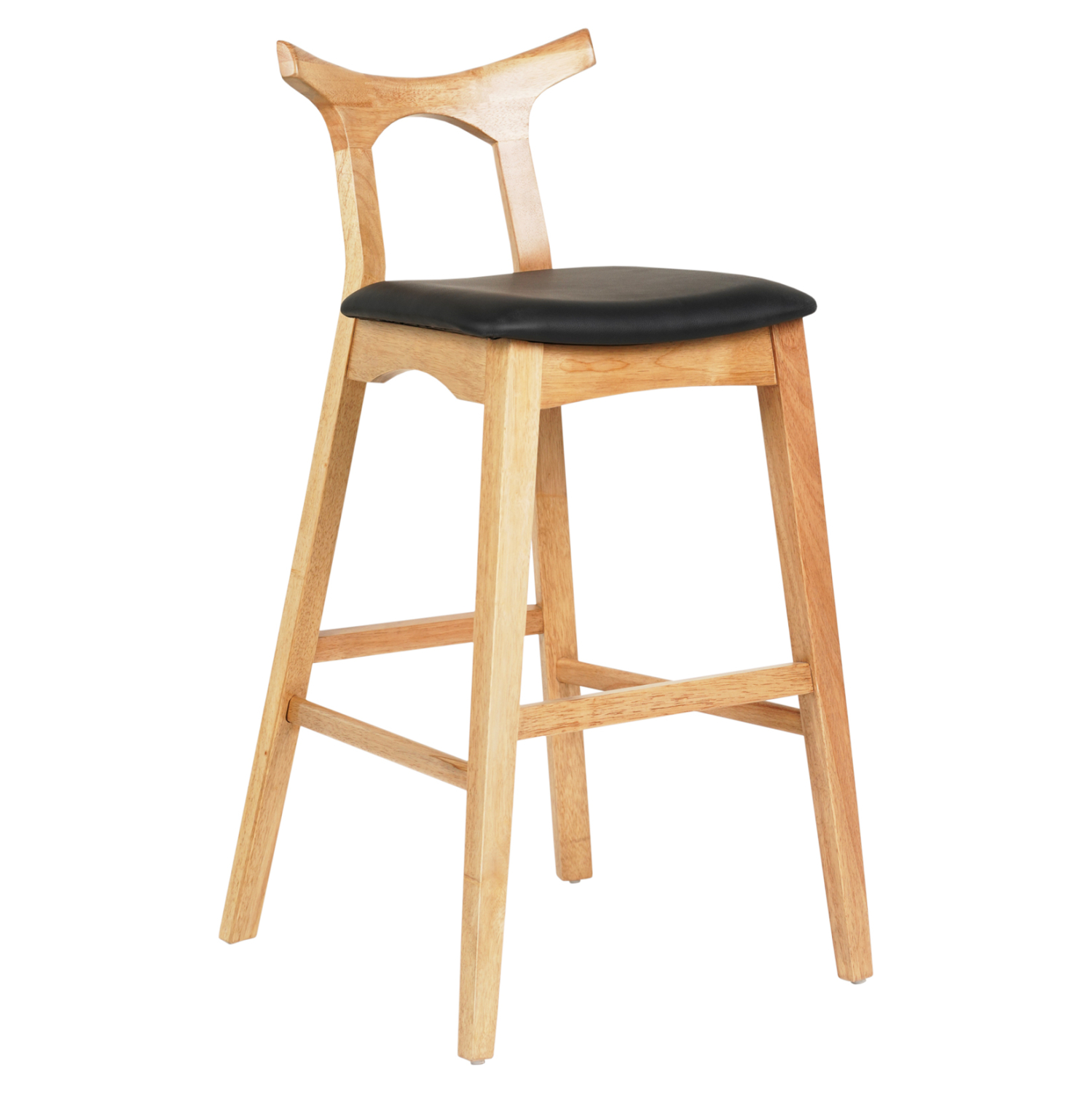 skampo-mpar-fb9995101-rubberwood-se-oak- ΣΚΑΜΠΟ ΜΠΑΡ USOPP HM9951.01 RUBBERWOOD ΣΕ ΟΑΚ-ΜΑΥΡΟ PU 43x41x100Υεκ. - Image 1