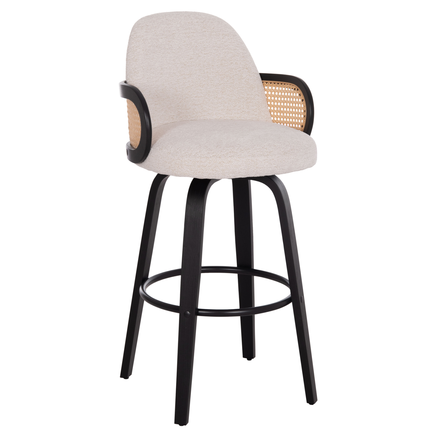 skampo-mpar-peristrefomeno-fb91825102-pl ΣΚΑΜΠΟ ΜΠΑΡ ΠΕΡΙΣΤΡΕΦΟΜΕΝΟ BECKER HM18251.02 PLYWOOD ΜΑΥΡΟ--ΕΚΡΟΥ ΥΦΑΣΜΑ 50x52x100Υ - Image 1