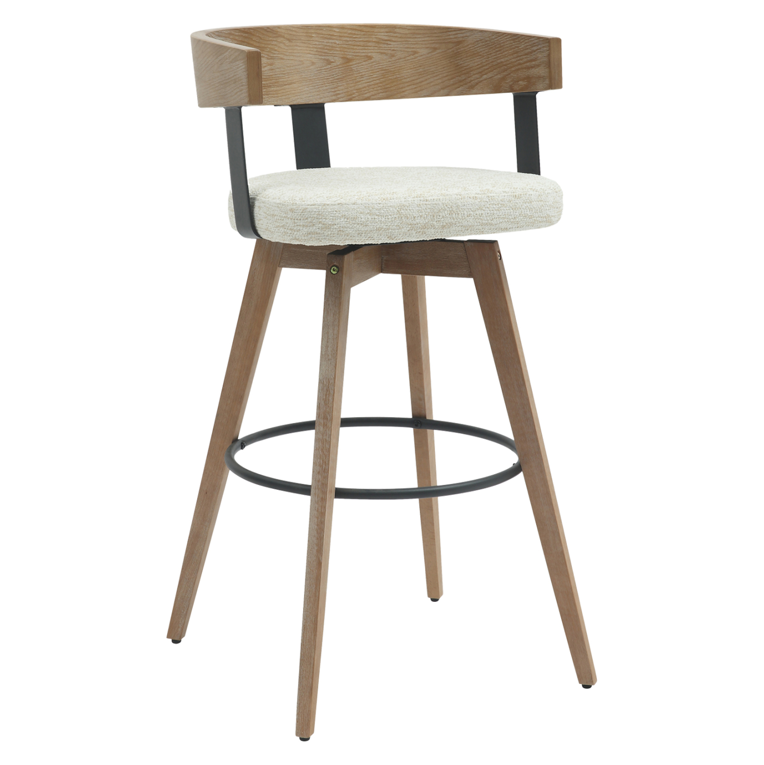 skampo-mpar-peristrefomeno-fb9998801-pod ΣΚΑΜΠΟ ΜΠΑΡ ΠΕΡΙΣΤΡΕΦΟΜΕΝΟ LANI HM9988.01 ΠΟΔΙΑ ΟΞΙΑΣ-ΕΚΡΟΥ ΥΦΑΣΜΑ 55x55x97Υεκ. - Image 1