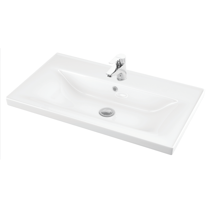 square-100-1 Νιπτήρας SQUARE 100 γυαλιστερή πορσελάνη 100x46cm - Image 1