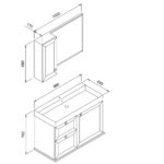 Πάγκος STELLA Γκρι MDF 18mm Λάκα 100 S3BSTE100GRM 98x45.5x70cm