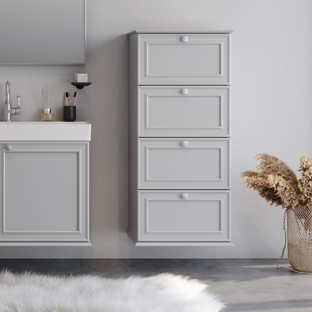 stella-cabinet-mat-grey Στήλη STELLA Γκρι 54 MDF 18mm Λάκα 3CSTE054GRM κρεμαστή - Image 1