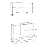 ΣΥΝΘΕΣΗ ΚΟΥΖΙΝΑΣ BLAINE ΜΕΛΑΜΙΝΗ SONAMA-ΛΕΥΚΟ HM2439 120x46-29,2εκ. - Image 2
