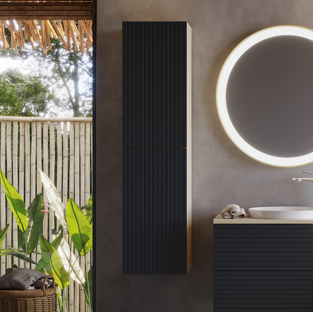 vien-cabinet Στήλη Vien Ανθρακί MDF 18mm Λάκα 35 3CVIE035ANBM κρεμαστή - Image 1