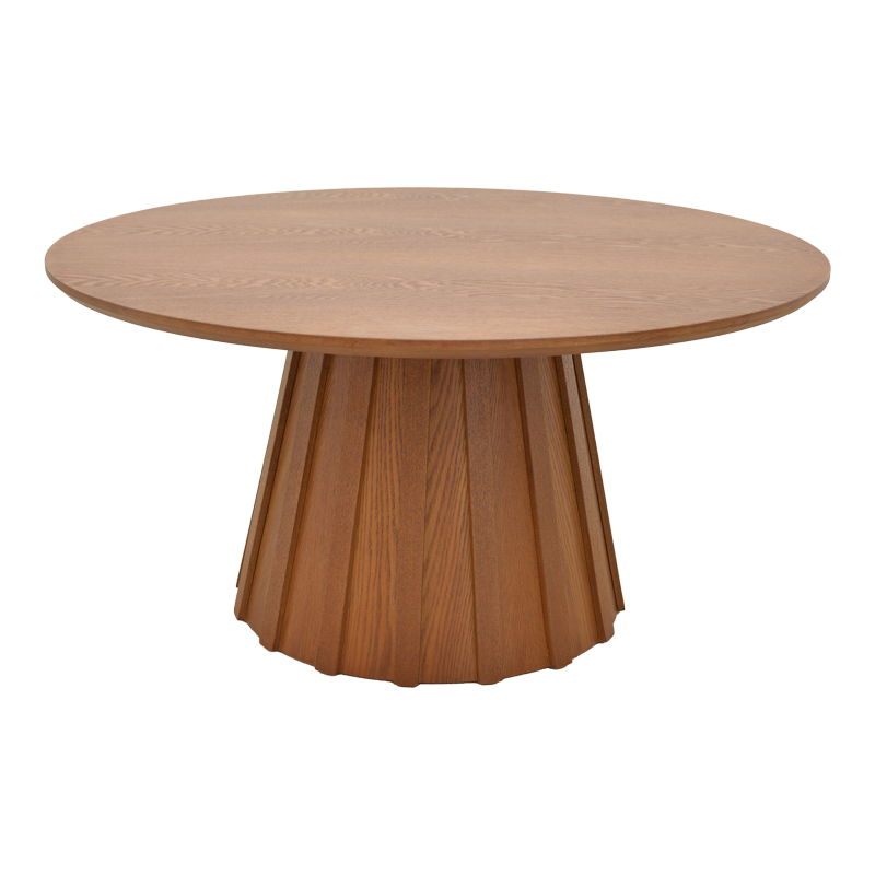 029-000446-1 Τραπέζι σαλονιού Franzel pakoworld mdf καρυδί Φ80x40εκ - Image 1