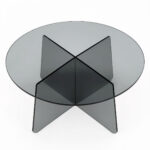 Τραπέζι σαλονιού Cleary pakoworld tempered 8mm γυαλί ανθρακί Φ70x45εκ - Image 2