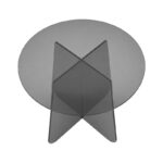 Τραπέζι βοηθητικό Cleary pakoworld tempered 8mm γυαλί ανθρακί Φ50x45εκ - Image 3