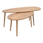Τραπέζι σαλονιού Monty pakoworld 2 τεμ. σε oak απόχρωση 116x46x46εκ