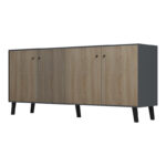 Μπουφές Tuscany pakoworld sonoma-ανθρακί 180x40x78.6εκ - Image 3
