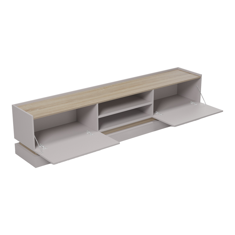 230-000282-1 Έπιπλο τηλεόρασης Wendo pakoworld taupe-sonoma 200x37x47εκ - Image 1