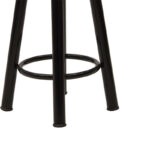 Σκαμπό μπαρ Onyx pakoworld ξύλο δρυς-μέταλλο μαύρο gloss Φ33x77εκ - Image 2