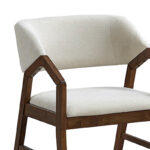 Πολυθρόνα Livia pakoworld rubberwood σε καρυδί-εκρού απόχρωση 47.5x54.5x78εκ - Image 2