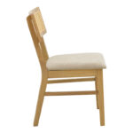 Καρέκλα Raffles pakoworld rubberwood με pe rattan και γκρι μπεζ ύφασμα 47x48x83.5εκ - Image 3