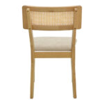 Καρέκλα Raffles pakoworld rubberwood με pe rattan και γκρι μπεζ ύφασμα 47x48x83.5εκ - Image 5