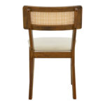 Καρέκλα Raffles pakoworld καρυδί rubberwood με pe rattan και εκρού ύφασμα 47x48x83.5εκ - Image 4