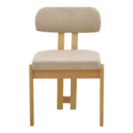 Καρέκλα Genoa pakoworld sonoma rubberwood και μπεζ ύφασμα 50x43x82εκ - Image 3