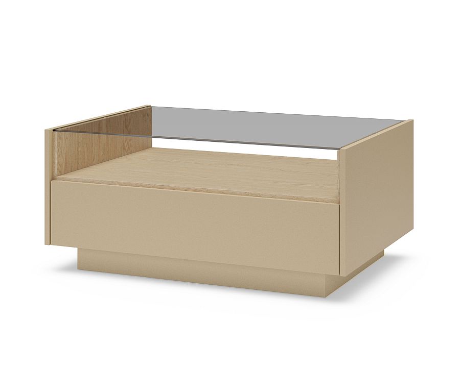 HIRO_40_K2 Τραπεζάκι HIRO μπεζ κακάο με δύο συρτάρια 96x43x67cm - Image 1