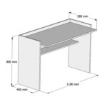 ΓΡΑΦΕΙΟ ΜΕΛΑΜΙΝΗΣ SONAMA ΛΕΥΚΟ CLASSIKER 118x58x80Υεκ.HM9227.12 - Image 5