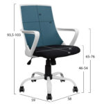 ΚΑΡΕΚΛΑ ΓΡΑΦΕΙΟΥ MALFOI HM1053.06 ΜΠΛΕ MESH & ΠΟΔΙ ΜΕΤΑΛΛΙΚΟ 58x59x103 εκ. - Image 8