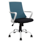 ΚΑΡΕΚΛΑ ΓΡΑΦΕΙΟΥ MALFOI HM1053.06 ΜΠΛΕ MESH & ΠΟΔΙ ΜΕΤΑΛΛΙΚΟ 58x59x103 εκ. - Image 7