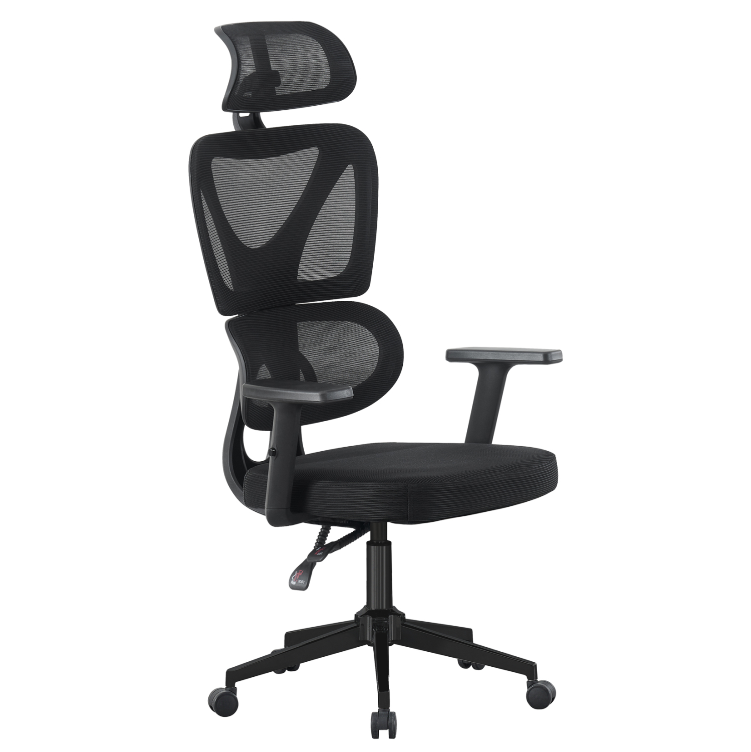 karekla-grafeioy-fb9121801-mayro-mesh-ba ΚΑΡΕΚΛΑ ΓΡΑΦΕΙΟΥ NOVAR HM1218.01 ΜΑΥΡO MESH--ΒΑΣΗ PP 51x49x121-129Υεκ - Image 1