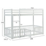 ΠΑΙΔΙΚΗ ΚΟΥΚΕΤΑ τ.MONTESSORI ΜΕ ΠΑΡΚΑΚΙ PLAYKID HM703.03 ΞΥΛΟ ΠΕΥΚΟΥ ΛΕΥΚΟ ΓΙΑ 190x90εκ - Image 5