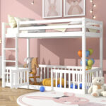 ΠΑΙΔΙΚΗ ΚΟΥΚΕΤΑ τ.MONTESSORI ΜΕ ΠΑΡΚΑΚΙ PLAYKID HM703.03 ΞΥΛΟ ΠΕΥΚΟΥ ΛΕΥΚΟ ΓΙΑ 190x90εκ - Image 6