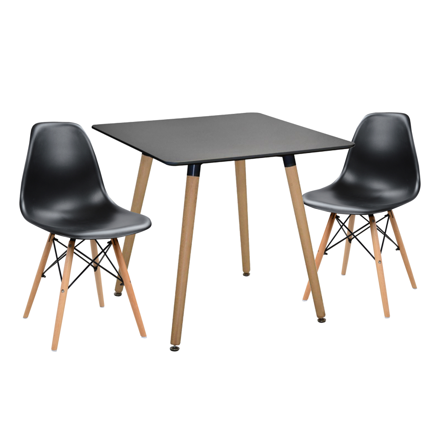 set-trapezarias-3tmch-fb921378-tetragono ΣΕΤ ΤΡΑΠΕΖΑΡΙΑΣ 3ΤΜΧ TWIST HM21378 ΤΕΤΡΑΓΩΝΟ ΤΡΑΠΕΖΙ & 2 ΚΑΡΕΚΛΕΣ ΣΕ ΜΑΥΡΟ - Image 1