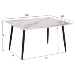 ΣΕΤ ΤΡΑΠΕΖΑΡΙΑΣ 5ΤΜΧ RAVEN HM12116.02 ΚΕΡΑΜΙΚΟ TOP ΛΕΥΚΟ/ΚΑΦΕ ΜΑΡΜΑΡΟ--ΣΑΠΙΟ ΜΗΛΟ ΒΕΛΟΥΔΟ - Image 2