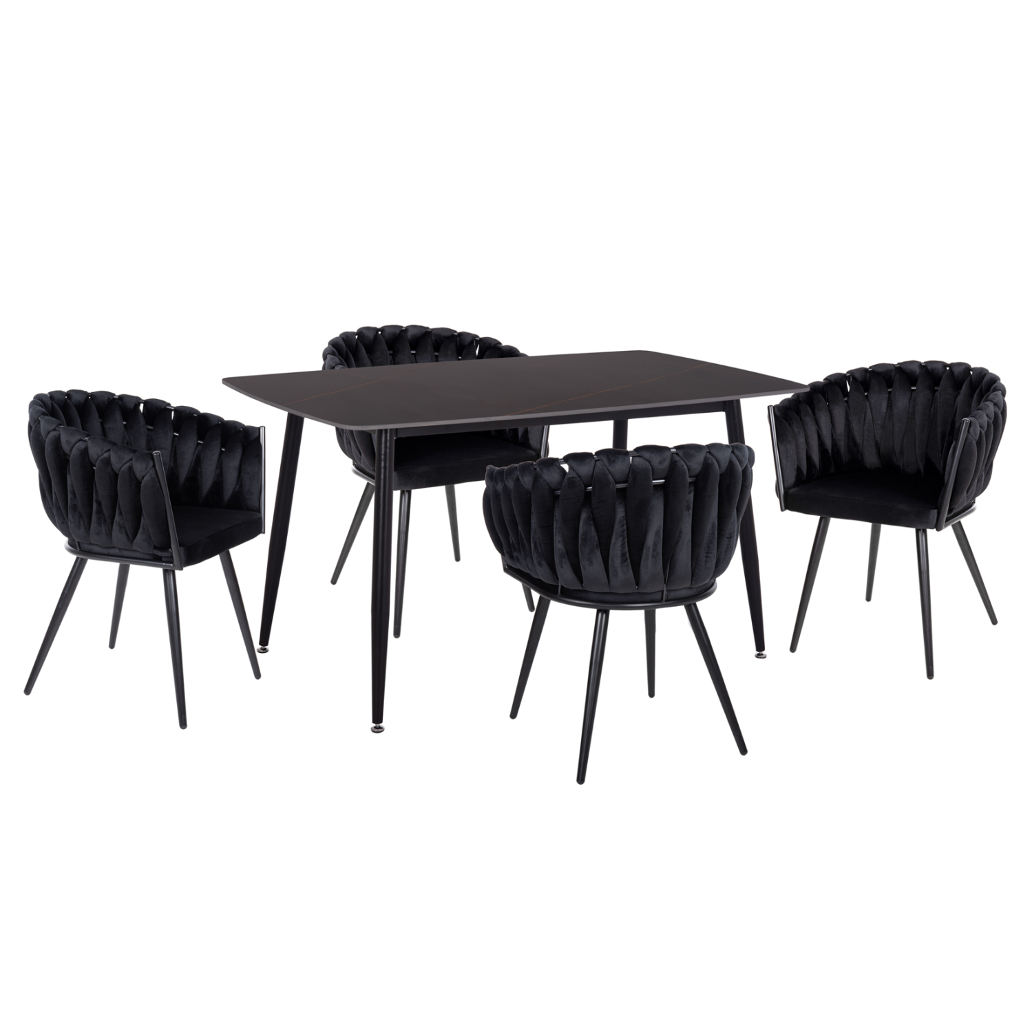 set-trapezarias-5tmch-fb91211603-keramik ΣΕΤ ΤΡΑΠΕΖΑΡΙΑΣ 5ΤΜΧ RAVEN HM12116.03 ΚΕΡΑΜΙΚΟ TOP ΜΑΥΡΟ ΜΑΡΜΑΡΟ--ΜΑΥΡΟ ΒΕΛΟΥΔΟ - Image 1