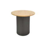 Βοηθητικό τραπέζι Dovel pakoworld mdf σε sonoma -μαύρο μέταλλο Φ50x50εκ