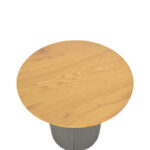 Βοηθητικό τραπέζι Dovel pakoworld mdf σε sonoma -μαύρο μέταλλο Φ50x50εκ - Image 3