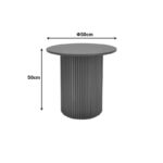 Βοηθητικό τραπέζι Dovel pakoworld mdf σε sonoma -μαύρο μέταλλο Φ50x50εκ - Image 4