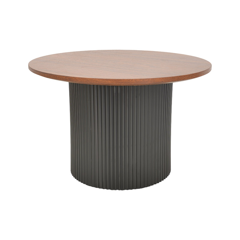 029-000426-1 Tραπέζια σαλονιού Dovel pakoworld mdf σετ 2τεμ. καρυδι-μαύρο μεταλλο - Image 1