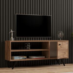 Έπιπλο τηλεόρασης Wison pakoworld σε sonoma απόχρωση 120x29x50εκ - Image 2