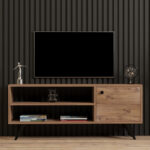 Έπιπλο τηλεόρασης Wison pakoworld σε sonoma απόχρωση 120x29x50εκ - Image 3