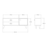 Έπιπλο τηλεόρασης Wison pakoworld σε sonoma απόχρωση 120x29x50εκ - Image 5