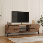 Έπιπλο τηλεόρασης Eslem pakoworld oak με ανθρακί 160x34,6x48,1εκ
