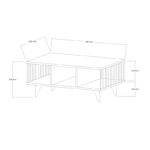 Τραπέζι σαλονιού Pena pakoworld sonoma με μαύρο 90x60x39,5εκ - Image 2