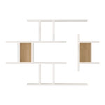 Ραφιέρα τοίχου Ledia pakoworld λευκό με oak 110,6x14,5x78εκ - Image 2