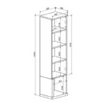 Σύνθετο σαλονιού Norda pakoworld κρεμ με oak 187x40x58.4εκ - Image 4