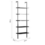 Ραφιέρα τοίχου Harris pakoworld σε μαύρη απόχρωση 60x22x200εκ - Image 2