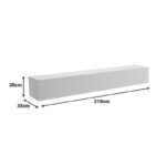 Έπιπλο τηλεόρασης επιτοίχιο με Led Rival pakoworld λευκό 210x35x30εκ - Image 5