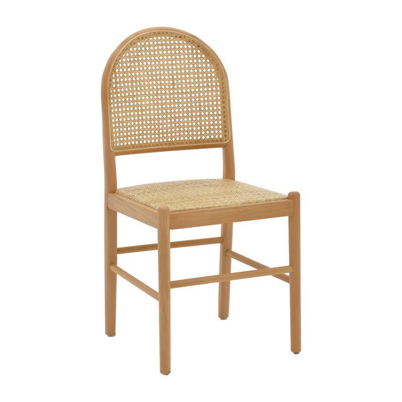 263-000010-1 Καρέκλα Alessia pakoworld ξύλο οξιάς-rattan φυσικό 43x44x89εκ - Image 1