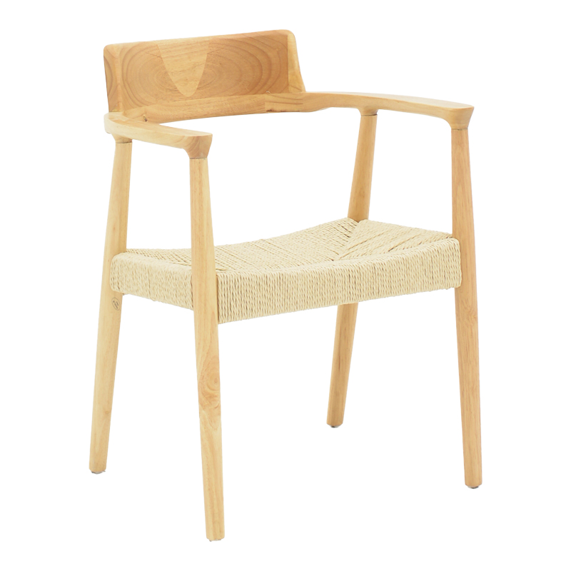263-000049-1 Πολυθρόνα Jojene pakoworld rubberwood και σχοινί σε φυσική απόχρωση 58x54x79εκ - Image 1