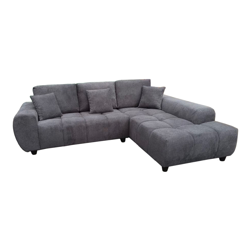 371-000033-1 Γωνιακός καναπές Londe pakoworld αριστερή γωνία με γκρι ύφασμα 273x211x92εκ - Image 1