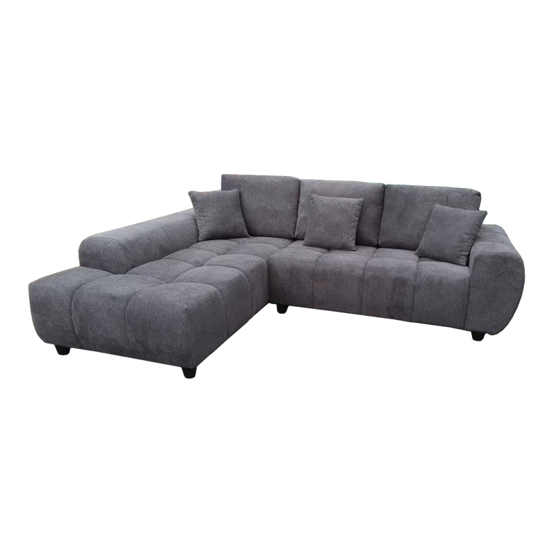 371-000034-1 Γωνιακός καναπές Londe pakoworld δεξιά γωνία με γκρι ύφασμα 273x211x92εκ - Image 1
