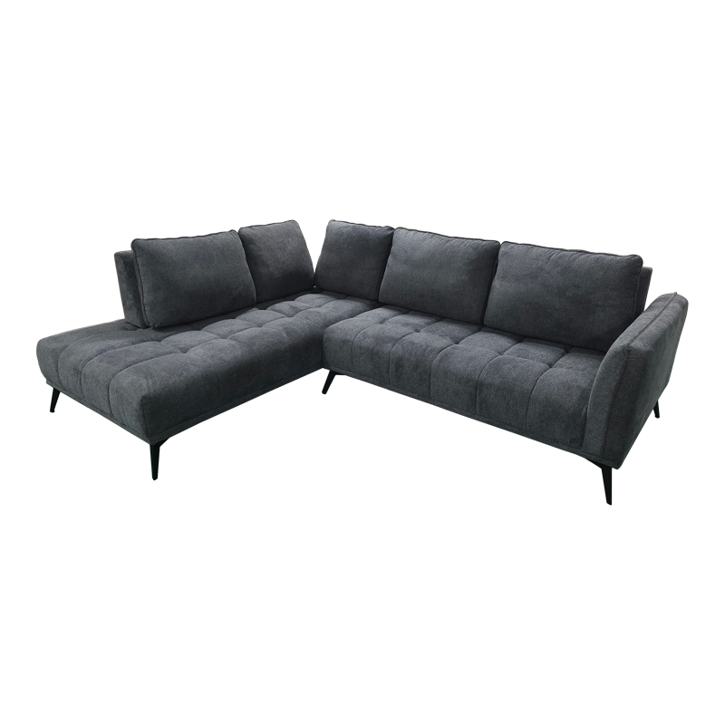 371-000044-1 Γωνιακός καναπές Belanza pakoworld δεξιά γωνία με ανθρακί ύφασμα 265x213x90εκ - Image 1