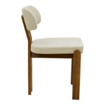 Καρέκλα Genoa pakoworld καρυδί rubberwood και εκρού ύφασμα 50x43x82εκ - Image 2