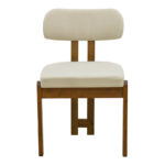 Καρέκλα Genoa pakoworld καρυδί rubberwood και εκρού ύφασμα 50x43x82εκ - Image 3